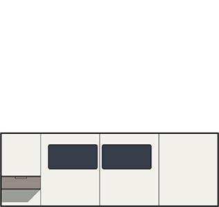 Une chambre d’hôtel sous le signe de la praticité - dessin technique