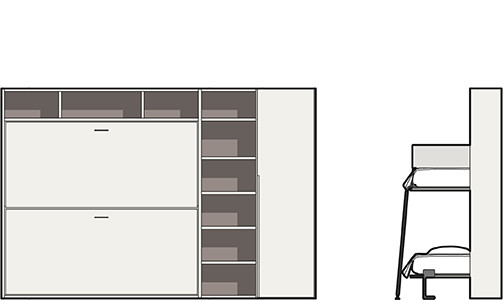 Une chambre d’hôtel sous le signe de la praticité - dessin technique