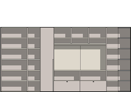 Designed for displaying and selling - technical drawing