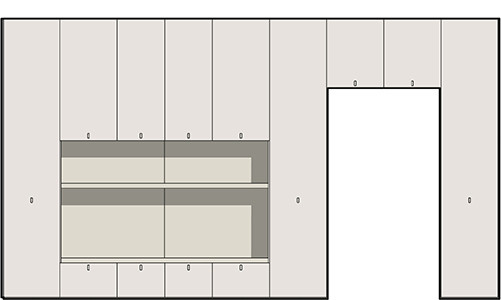 Making the most of the room's features - technical drawing