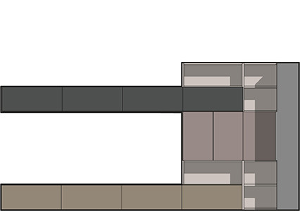 A configuration light in feel but big in character - technical drawing