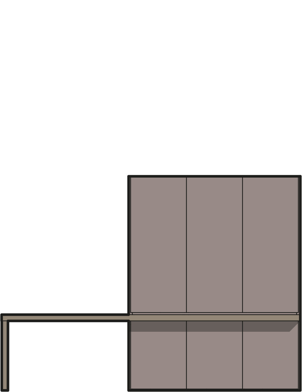 A configuration light in feel but big in character - technical drawing