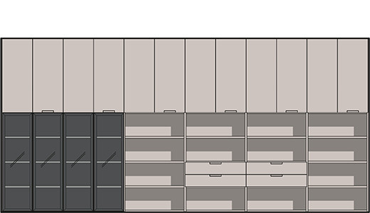 Un ambiente lavorativo funzionale - disegno tecnico