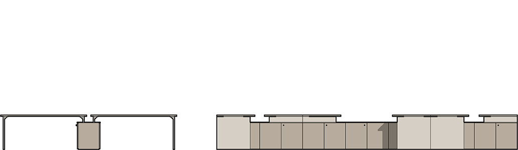 Un ufficio dinamico e versatile - disegno tecnico