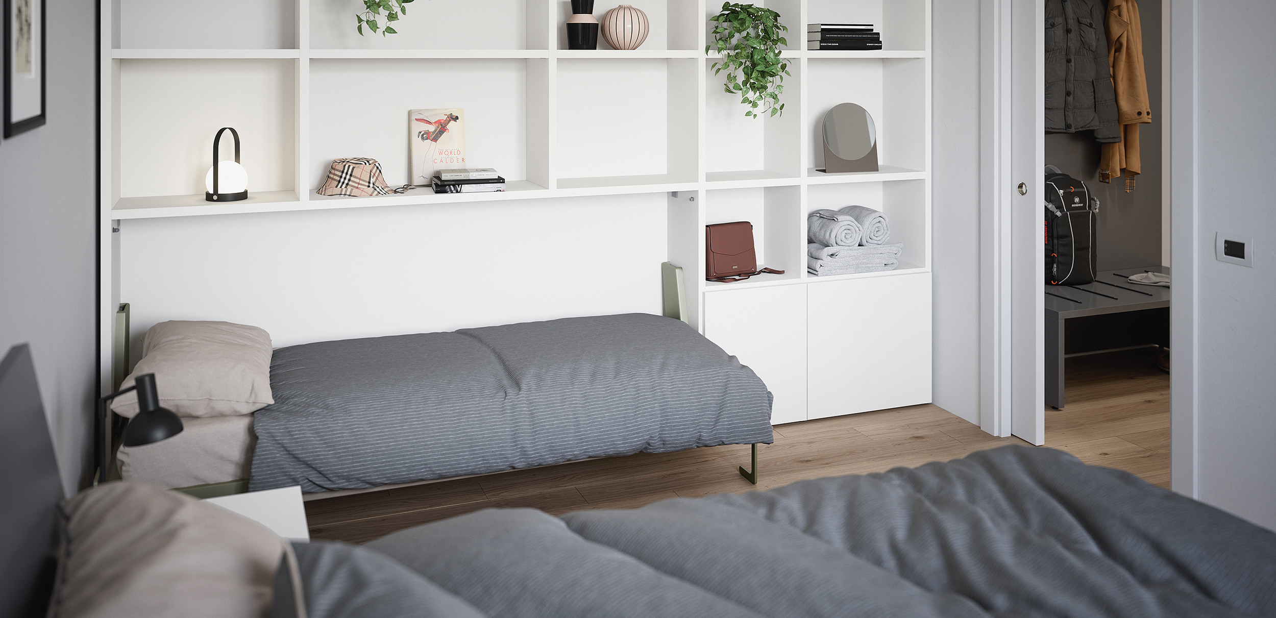 Furnishings for Serviced apartment twin share room Cinquanta3