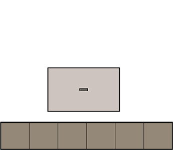 An organized meeting room - technical drawing