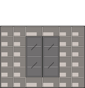 An organized meeting room - technical drawing